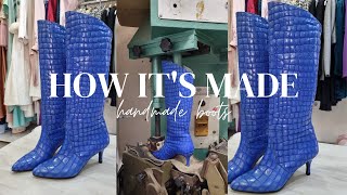 Handmade Crocodile Print Boots  making of