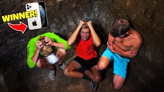 LAST TO LEAVE GIANT HOLE WINS IPHONE 11 PRO!