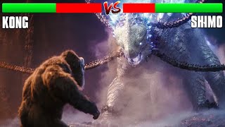 Kong Vs Shimo Battle Scene 4K | Godzilla X Kong The New Empire But Health Bar Is Enabled