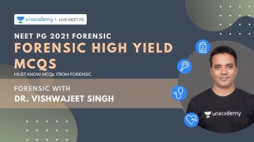 NEET PG 2021 | Forensic High yield MCQs by Dr. Vishwajeeth Singh