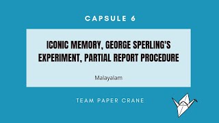 C6: Iconic Memory| George Sperling's experiment| Partial Report Procedure |Sensory Memory|Memory