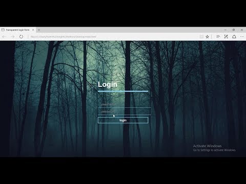 Beautiful Transparent Login Form (HTML & CSS)