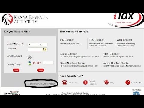 How to Reset Kra Pin password on itax portal 2022