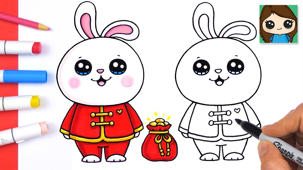 How to Draw a Rabbit Easy 🐇 Chinese Lunar New Year - YouTube