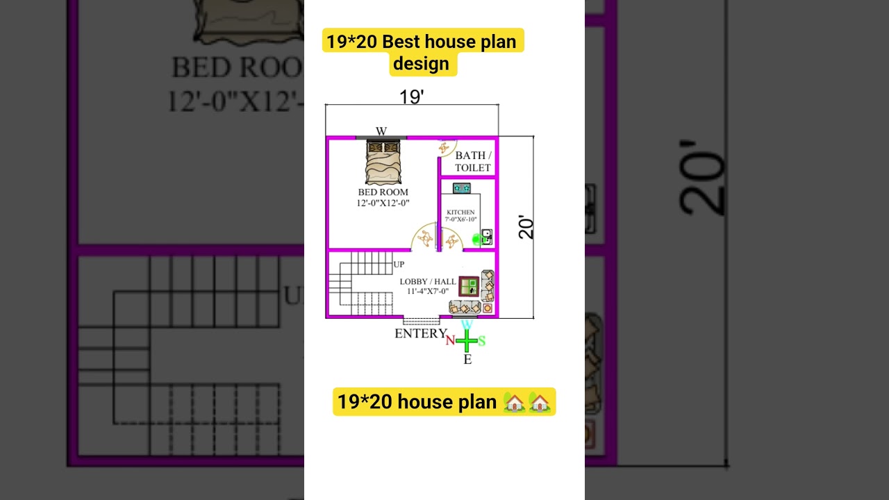 10*20 Best house plan design/ 19*20 house plan/ 380 sqrfeet 