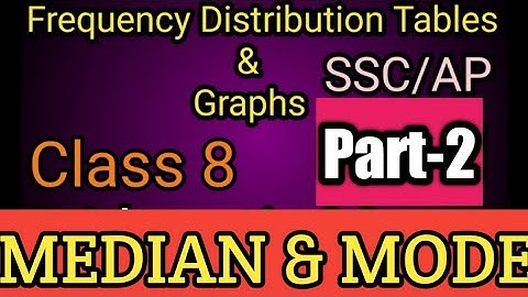 Class 8 Median & Mode || Frequency Distribution Tables & Graphs || Chapter-7 || Part-2
