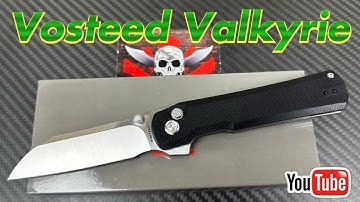 Vosteed Valkyrie button lock front/top flipper knife !!