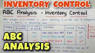 #1 ABC Analysis Concept - Inventory Control - Material Cost - By Saheb Academy - CA INTER
