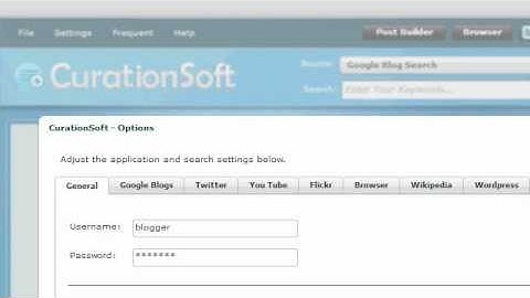 CurationSoft.com - General Settings and Options