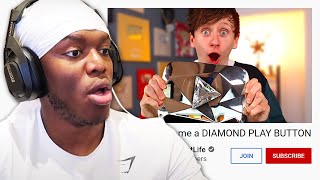 KSI reacts to me stealing his Diamond Play Button