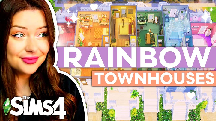 Building RAINBOW Townhouses in Different Styles in The Sims 4