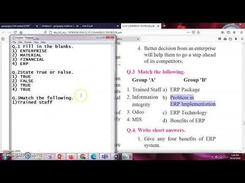 12th IT HSC(ARTS,COMMERCE)ERP-ENTERPRISE RESOURCE PLANNING (SOLVED EXERCISE, EXPLANATION&PROGRAM)