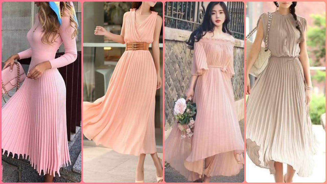 Attractive and pretty pleated maxi dresses designs   2020-2021 || maxi dresses designs
