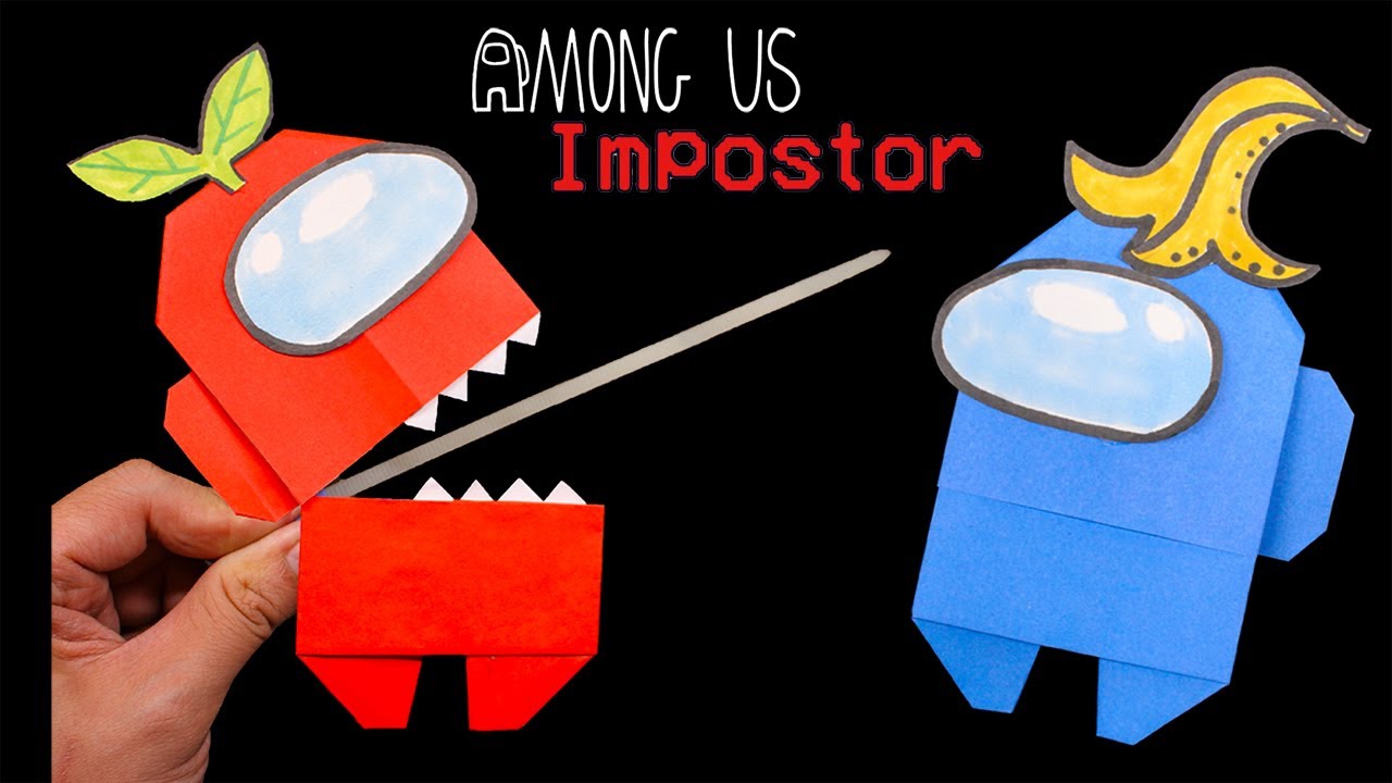 Easy Origami Among Us Impostor Step By Step How To Craft Among Us
