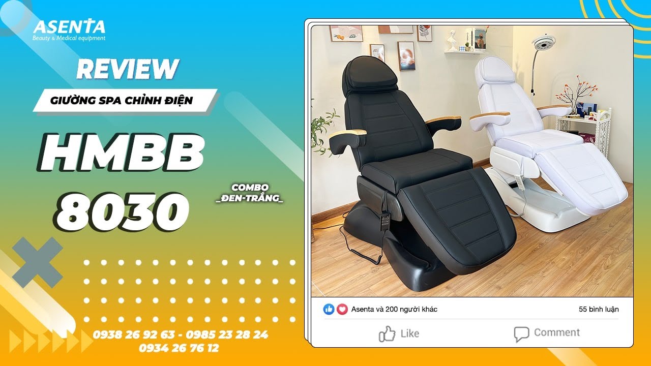 Review Ghế phun xăm chỉnh điện 3 động cơ HMBB-8030 2... - youtube