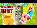 The Assistant Meets the Talking Tree on an Outdoor Treasure Kid Toy Play Hunt