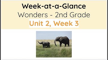 Unit 2, Week 3 - Wonders 2nd Grade - Week at a Glance