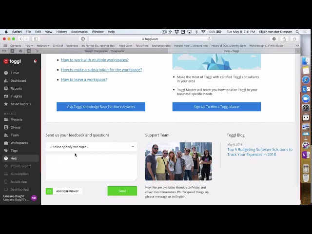 Toggl time tracking demo –  Net2van May 8 2018