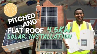 Pitched & Flat Roof Solar Install with Battery, Fox / Solis Inverter - Step by Step Guide