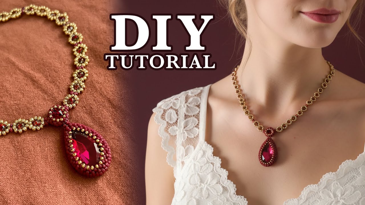 How to make a Teardrop Crystal Pendant | DIY Beaded Necklace Tutorial