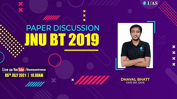 Paper Discussion of JNU BT 2019 with Dhaval sir | CSIR JRF & GATE