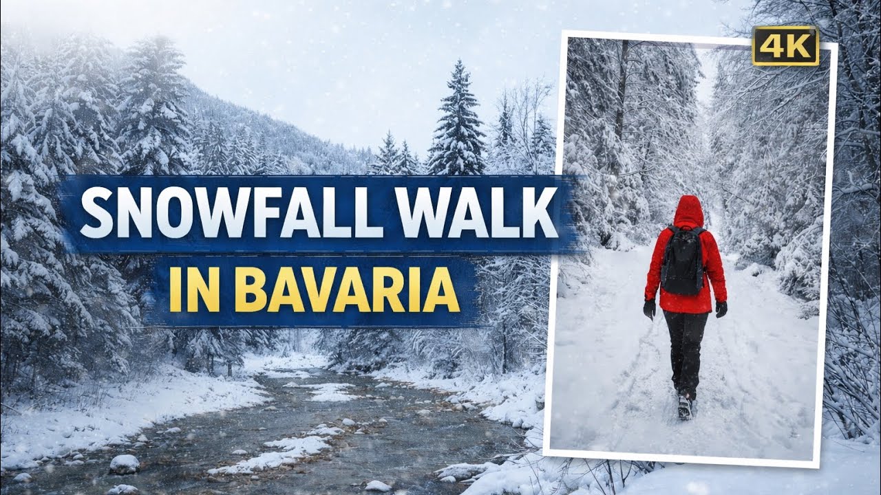 Snowfall Walk in Bavaria 🇩🇪 | Peaceful Winter Forest Walk (4K)
