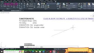 AUTO CAD CLASS 05 PRACTICAL 01 how to draw horizontal line dimension 50 mm long (PART NO 02)