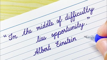 Quotes by Albert Einstein |English cursive writing |Cursive handwriting practice |ฝึกเขียนภาษาอังกฤษ