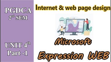 #8 PGDCA 2nd Sem Internet & Web design Unit 4 Part 1,Microsoft Expression Web Tutorial, HTML Editor