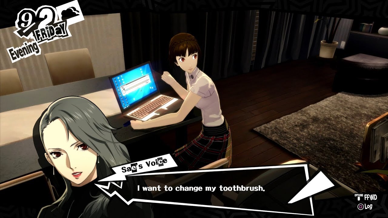 Persona 5 Makoto Steals Data From Sae Laptop Scene Hq Youtube 