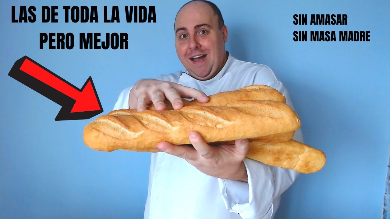 ✅Tus primeras BARRAS DE PAN CASERO FÁCILES🥖 (Sin Amasar y Sin Masa Madre). Chef Sergio Benito