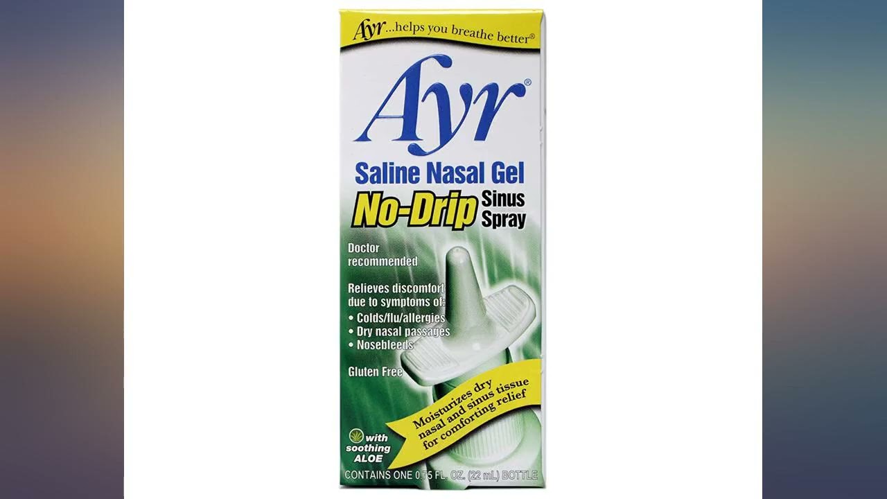 Ayr Saline Nasal Gel, NoDrip Sinus spray 0.75 fl oz (Quantity of 4