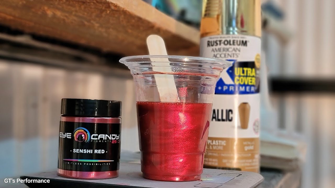 Let's Spray - SENSHI RED over RUSTOLEUM Gold