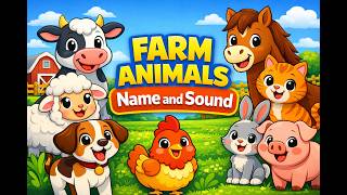 Farm Animals for Kids | Learn Animal Names, Sounds & Spelling | Preschool Learning Video