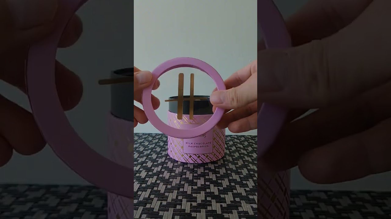 Unbox raspberry milk chocolate from Harrods. 