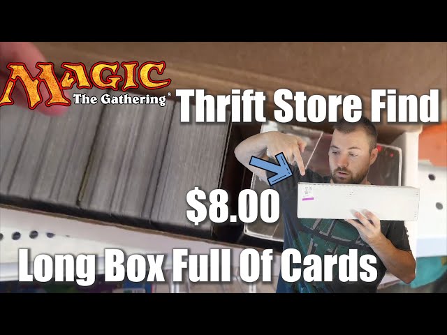 I Found a Long Box full of MTG Cards at a Thrift Store for only $8! Magic The Gathering Random Buy! class=