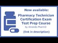 Amanda pharmds pharmacy technician certification exam test prep course w handouts now available