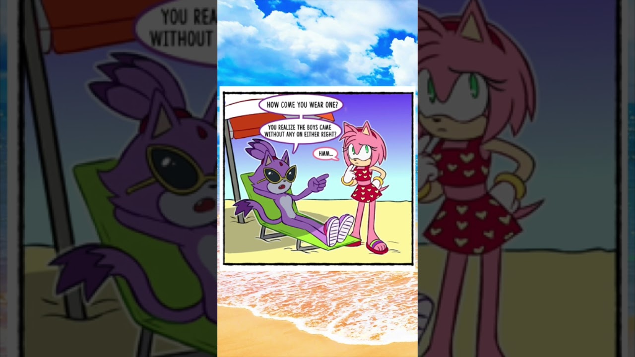 Amy Rose and Blaze at the Beach #shorts #fandub #sonic