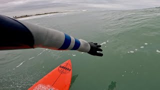 Solo Surfing In Grey Waters Under Grey Skies | RAW POV by The Surfers Journey 587 views 9 months ago 4 minutes, 34 seconds