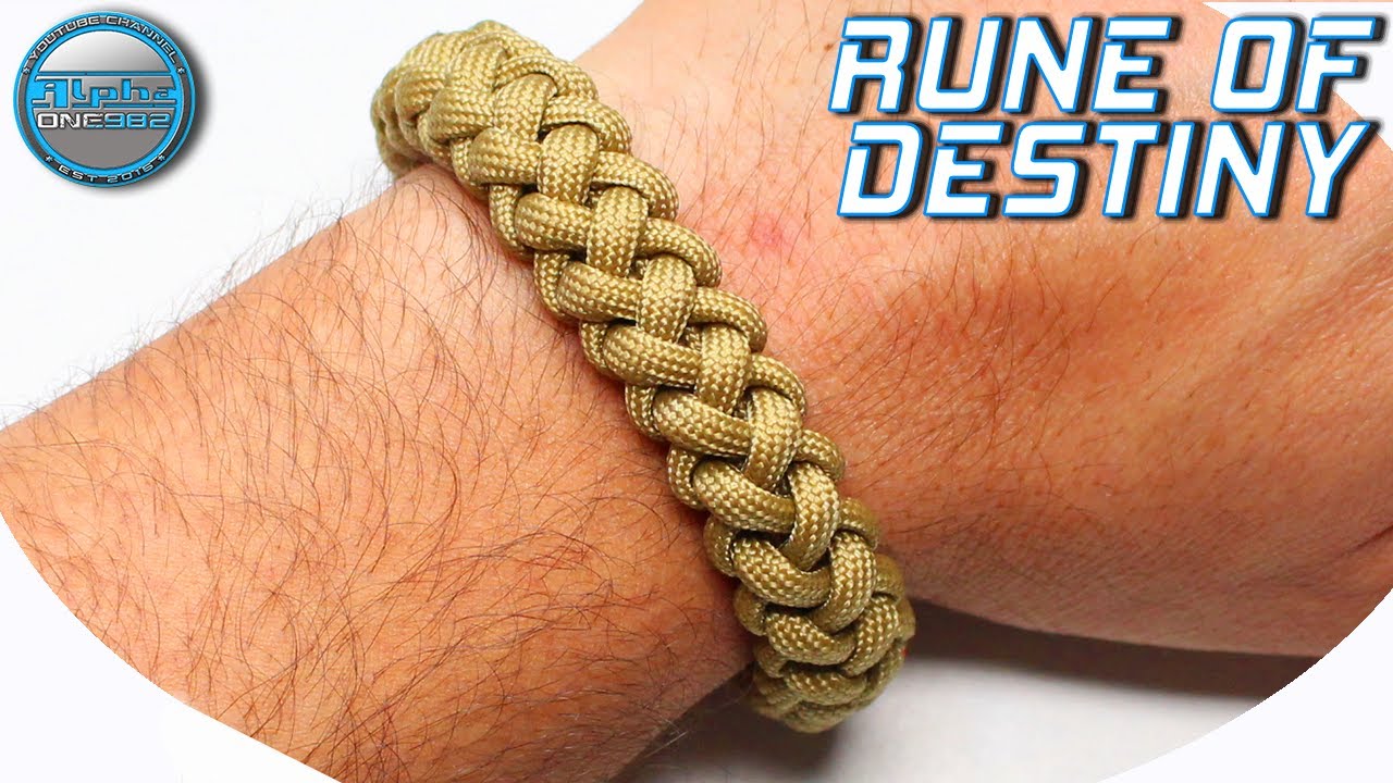 How to make Paracord Bracelet Rune of Destiny World of Paracord Tutorial  DIY Bracelet Zipper Sinnet - YouTube