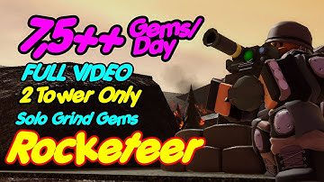 Solo Grind Gems Strat 2 TOWER ONLY Rocketeer Electroshocker Tower Defense Simulator Roblox