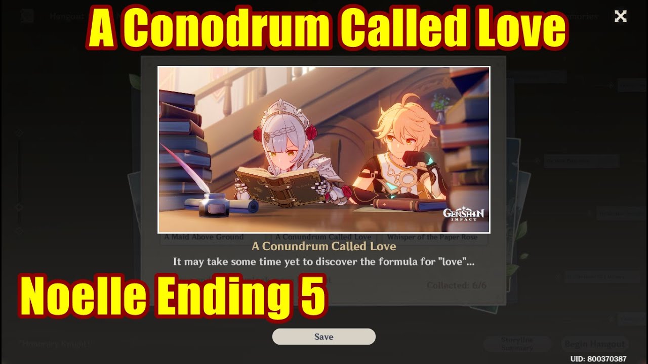 A Conodrum Called Love | Noelle Ending 5 Genshin Impact