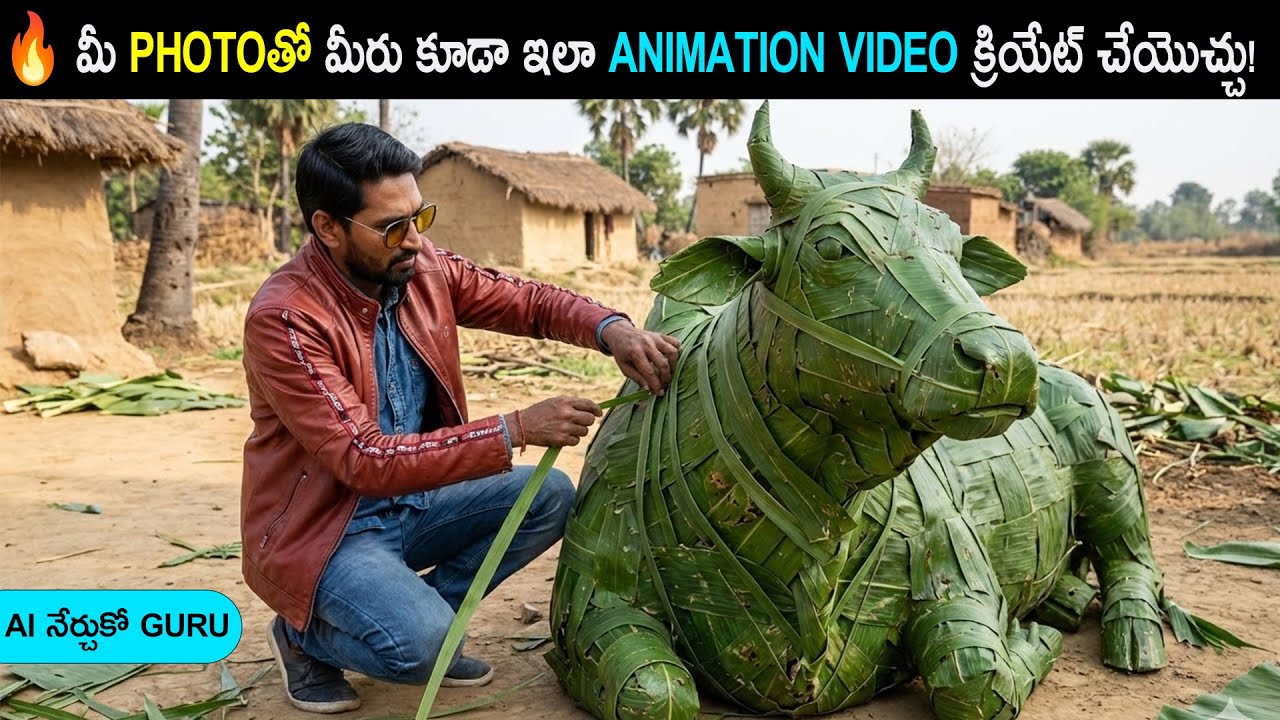 🔥 Trending Banana Leaf Sculpture Making Using AI Magic in Telugu | Step-by-Step Tutorial (2026)