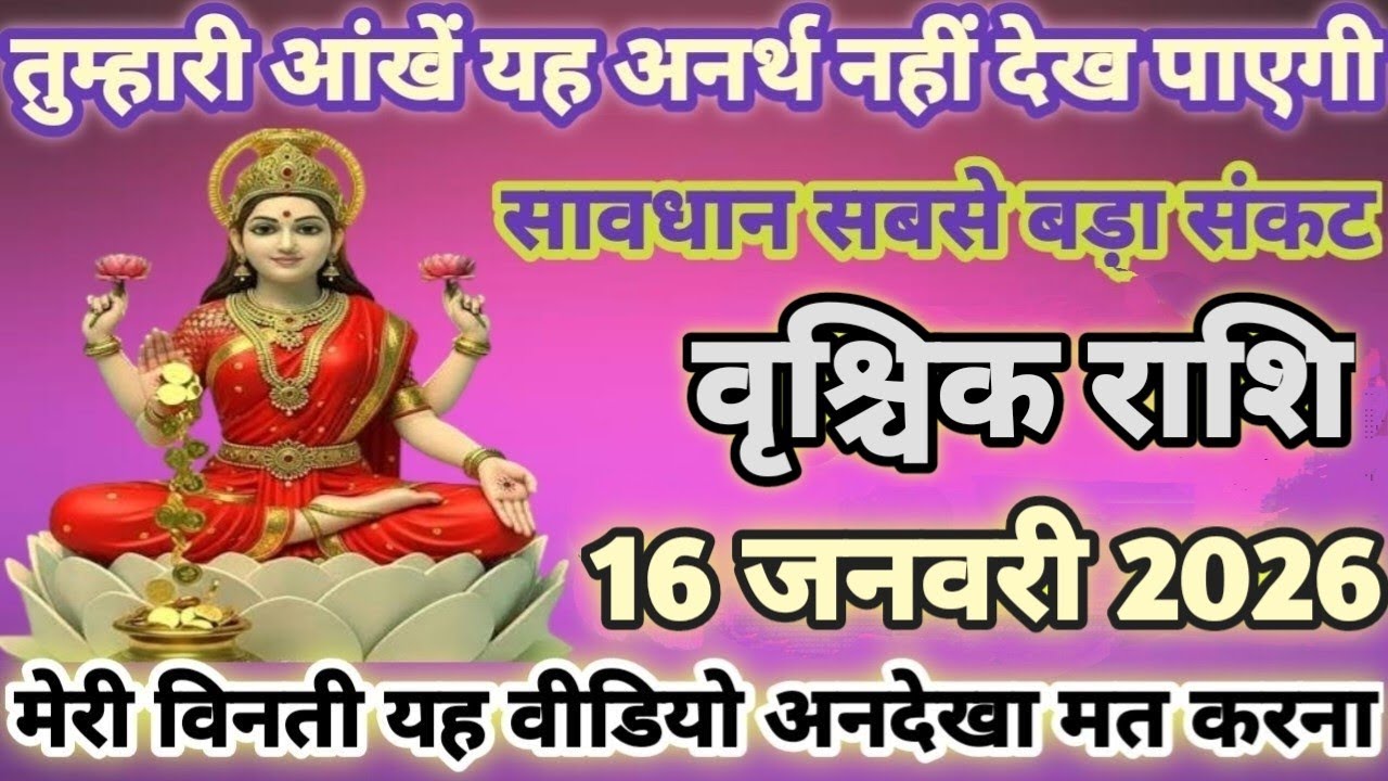 वृश्चिक राशि तुम्हारी आंखें यह अनर्थ नहीं देख पाएगी 16 जनवरी 2026 अपने जान बचा लो | vrischik Rashi