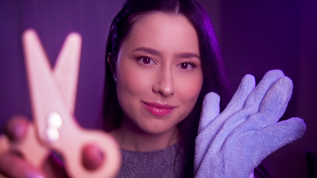 ASMR Calm & Gentle triggers for sleep 💤✨ Plucking, fabric sounds, spray, hand movements, scissors