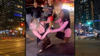 Crazy White Woman in Toronto meets her match