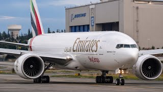 🚨 Emirates SkyCargo Boeing 777F Powerful Takeoff from Paine Field | GE90 Roar in 4K