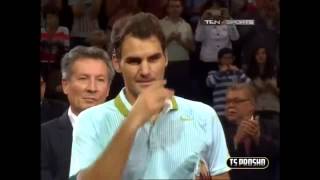 Roger Federer Standing Ovation  Basel 2013