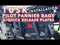 Tusk pilot pannier bags with quick release mounting plates  installation