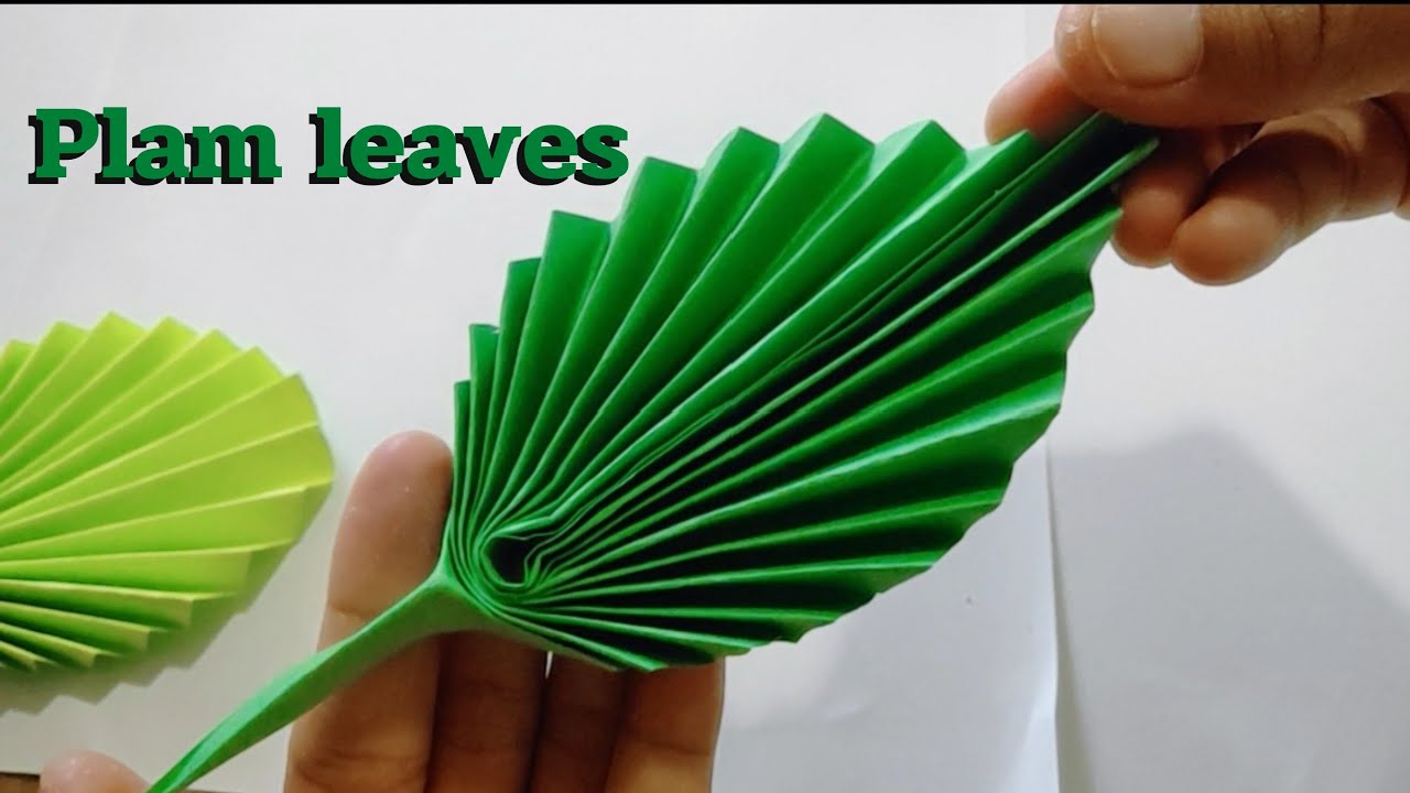 พับใบไม้  Update New  palm leaf paper /paper leaf / DIY plam leaves / / พับใบไม้อย่างง่าย / #plamleaves /Diy paper